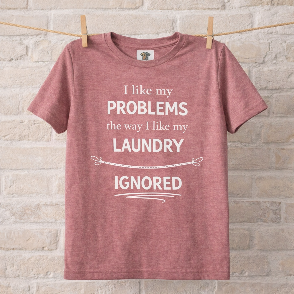 I Like My Problems the Way I Like My Laundry - Ignored T-Shirt | Funny Lifestyle Tee