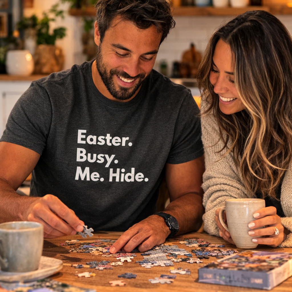 Easter Busy Me Hide Shirt – Funny Minimalist Easter Graphic Tee