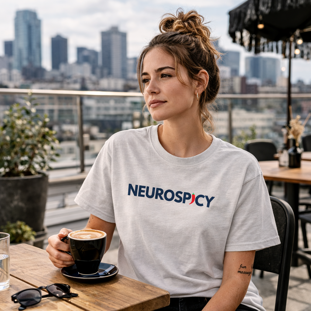 Neurospicy Shirt – Funny ADHD & Neurodivergent Tee, Minimalist Mental Health Graphic T-Shirt, Unisex Soft Cotton Top
