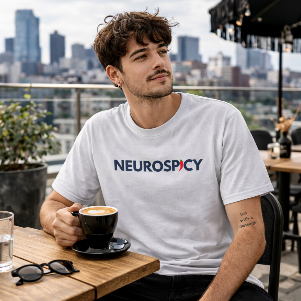Neurospicy Shirt – Funny ADHD & Neurodivergent Tee, Minimalist Mental Health Graphic T-Shirt, Unisex Soft Cotton Top