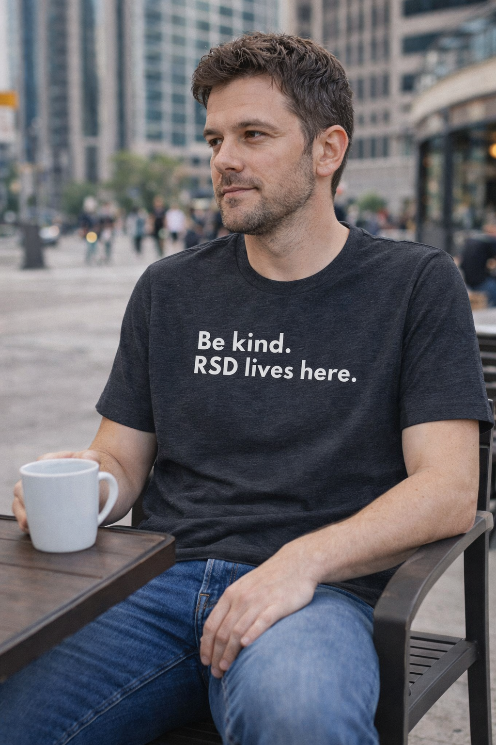 Funny ADHD RSD T-Shirt “Be Kind. RSD Lives Here” – Neurodivergent Shirt Australia, ADHD Awareness Tee, Mental Health Graphic T-Shirt, Bella Canvas 3001 AU