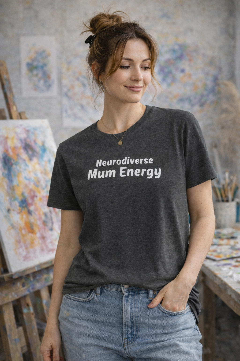 Neurodiverse Mum Energy T-Shirt – Minimalist Graphic Tee for ADHD & Neurodivergent Mums