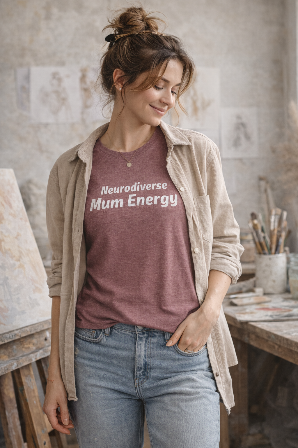 Neurodiverse Mum Energy T-Shirt – Minimalist Graphic Tee for ADHD & Neurodivergent Mums