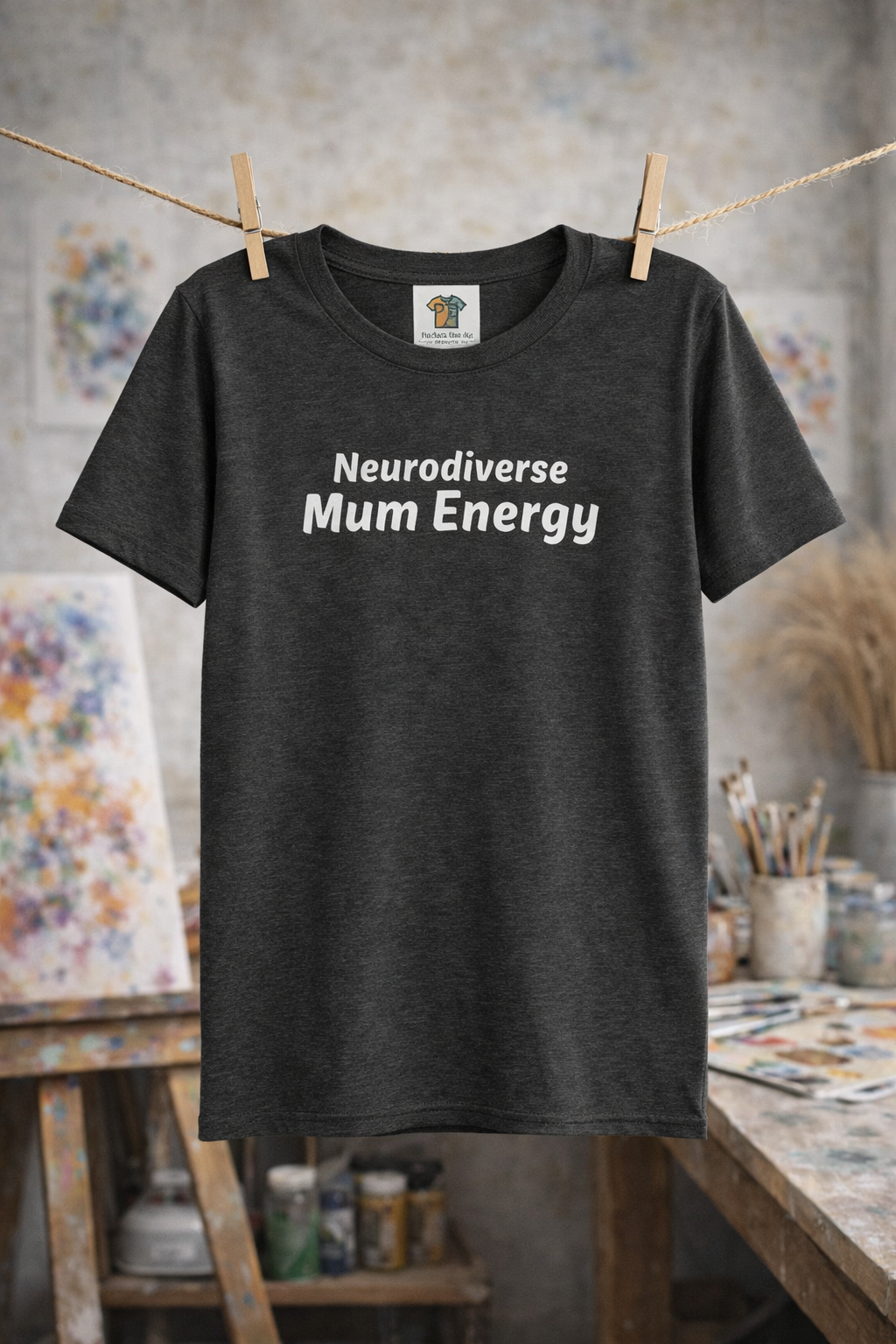Neurodiverse Mum Energy T-Shirt – Minimalist Graphic Tee for ADHD & Neurodivergent Mums