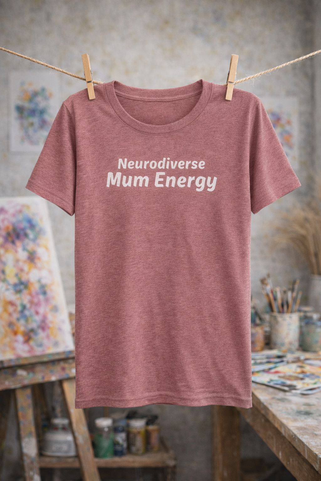 Neurodiverse Mum Energy T-Shirt – Minimalist Graphic Tee for ADHD & Neurodivergent Mums
