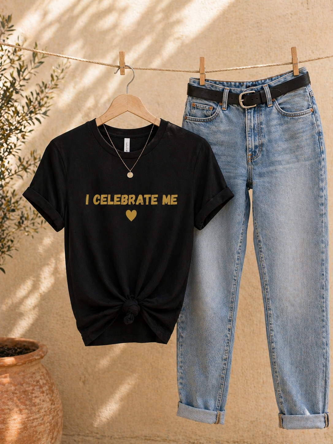 I Celebrate Me T-Shirt – Self Love Affirmation Tee, Empowering Women’s Shirt, Minimalist Positive Quote Tee, Gift for Her