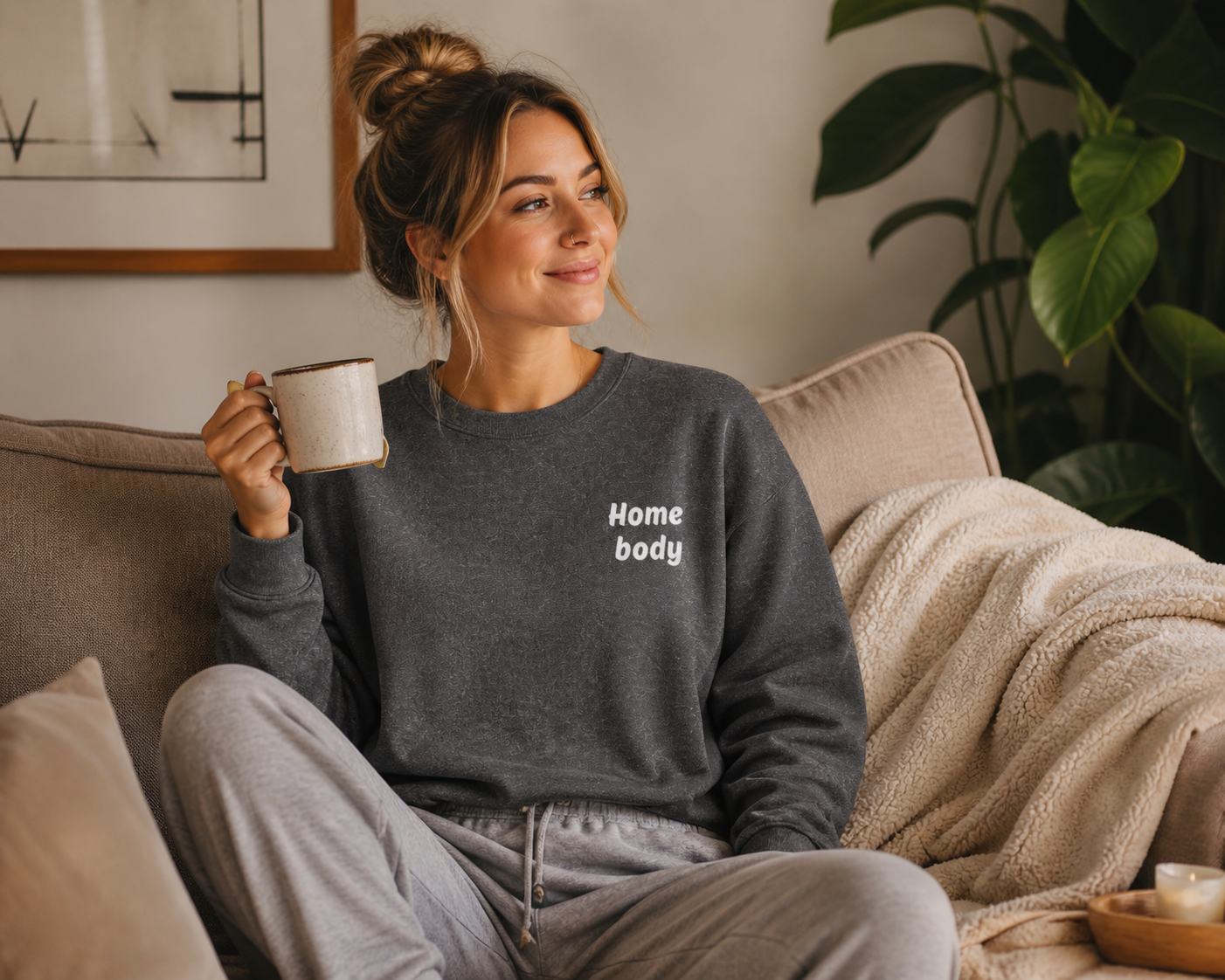 Homebody Raglan Crewneck Sweatshirt — Cozy Casual Sweatshirt for Relaxing at Home