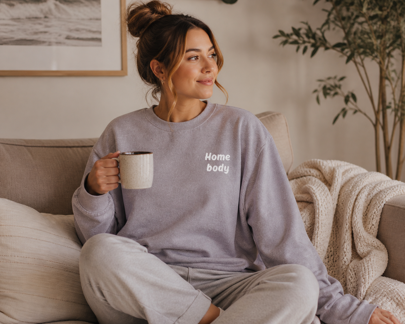 Homebody Raglan Crewneck Sweatshirt — Cozy Casual Sweatshirt for Relaxing at Home