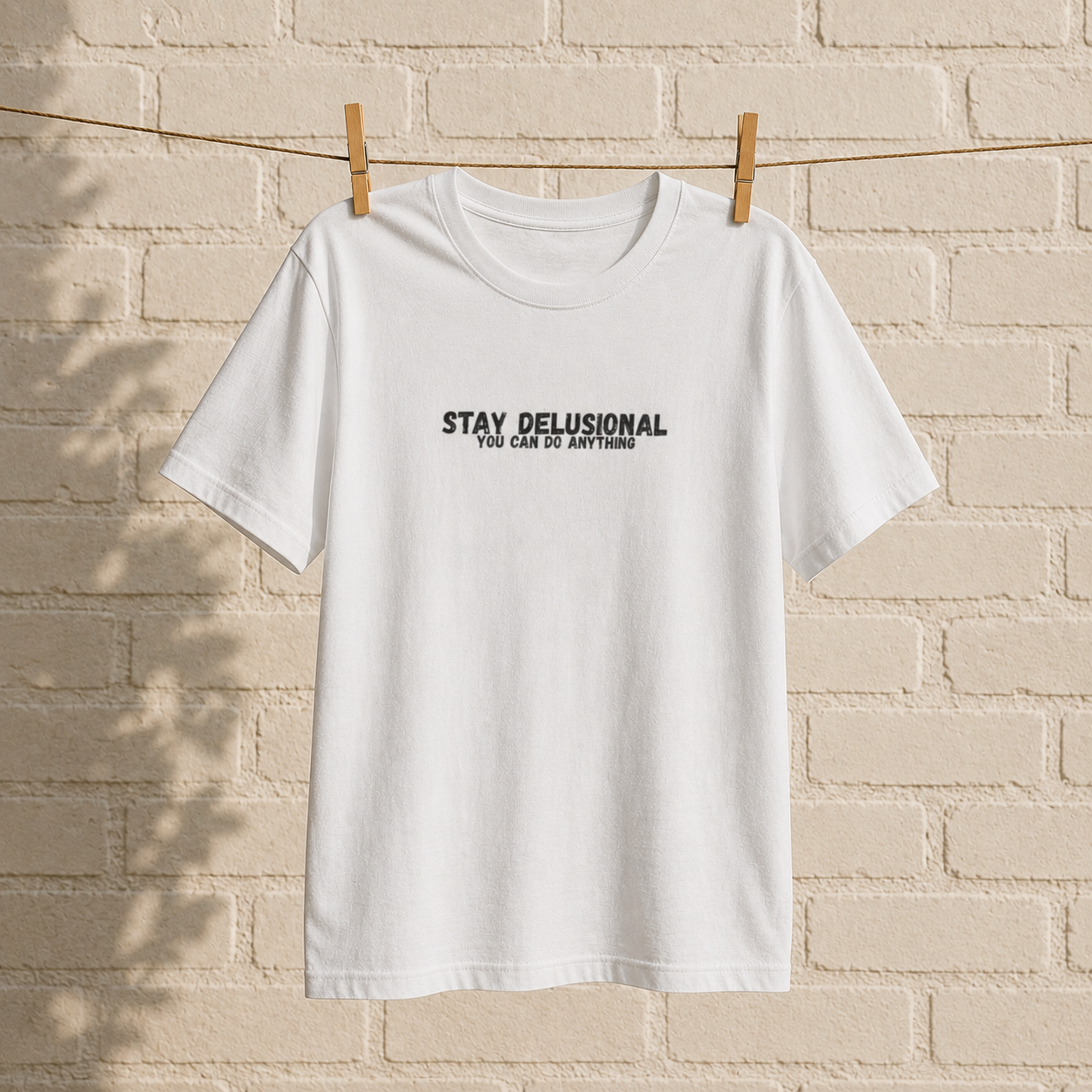 Stay Delusional T-Shirt | Motivational Graphic Tee for Entrepreneurs, ADHD, Self Growth & Mindset