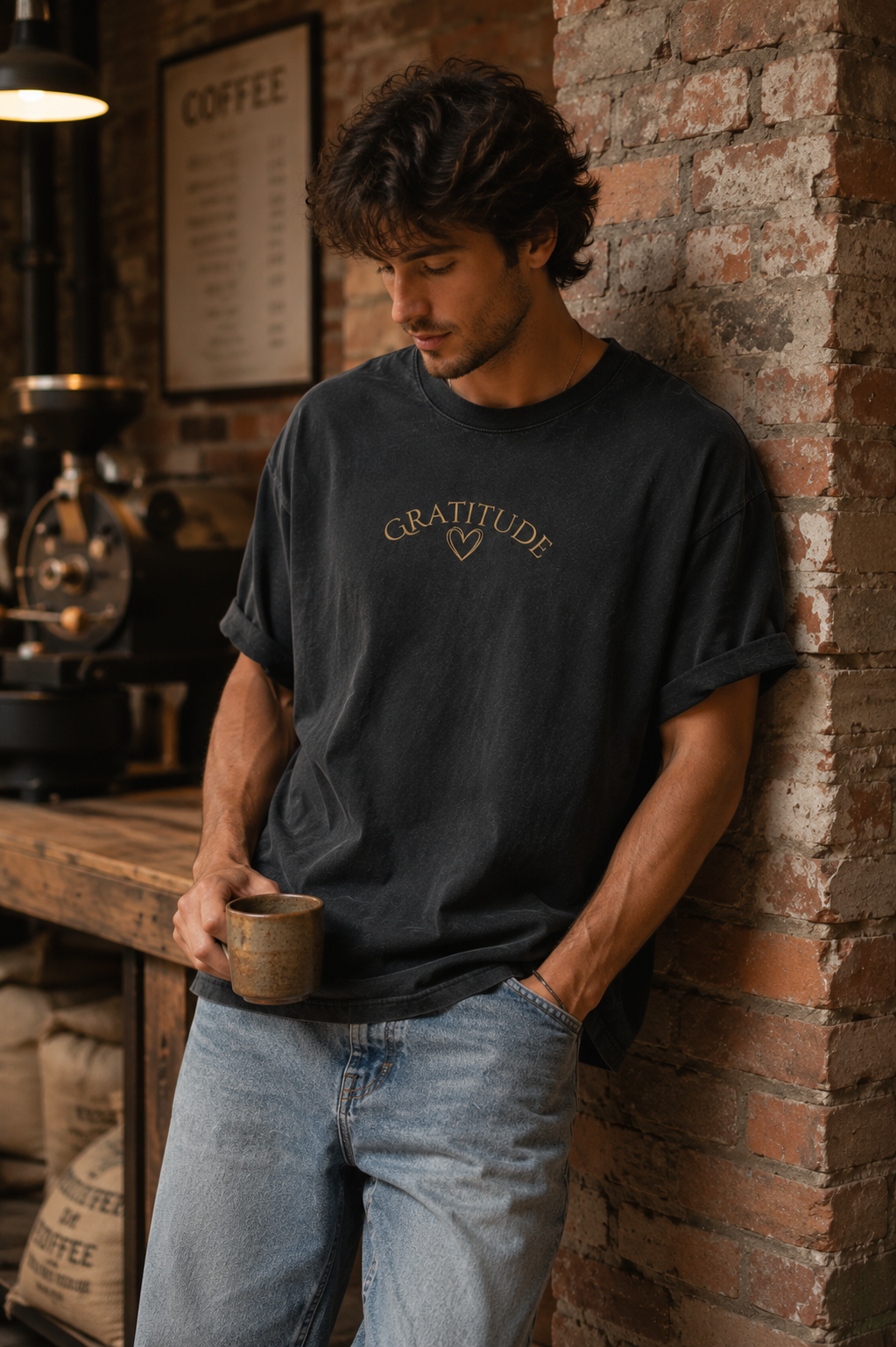 Gratitude Heart Tee — Minimal Inspirational Graphic T-Shirt