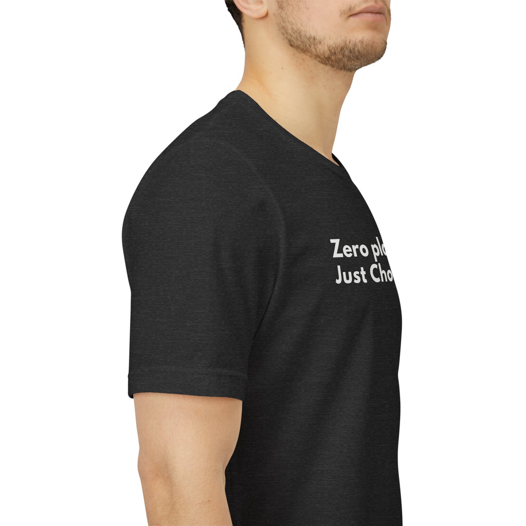 Zero Plans Just Chocolate T-Shirt – Funny Easter Shirt for Adults, Chocolate Lover Graphic Tee, Introvert Holiday Shirt, Bella Canvas 3001 Unisex Tee