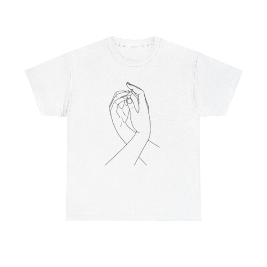Abstract One-Line Couple Hand-Holding Tee – Modern Minimalist Valentine’s Gift