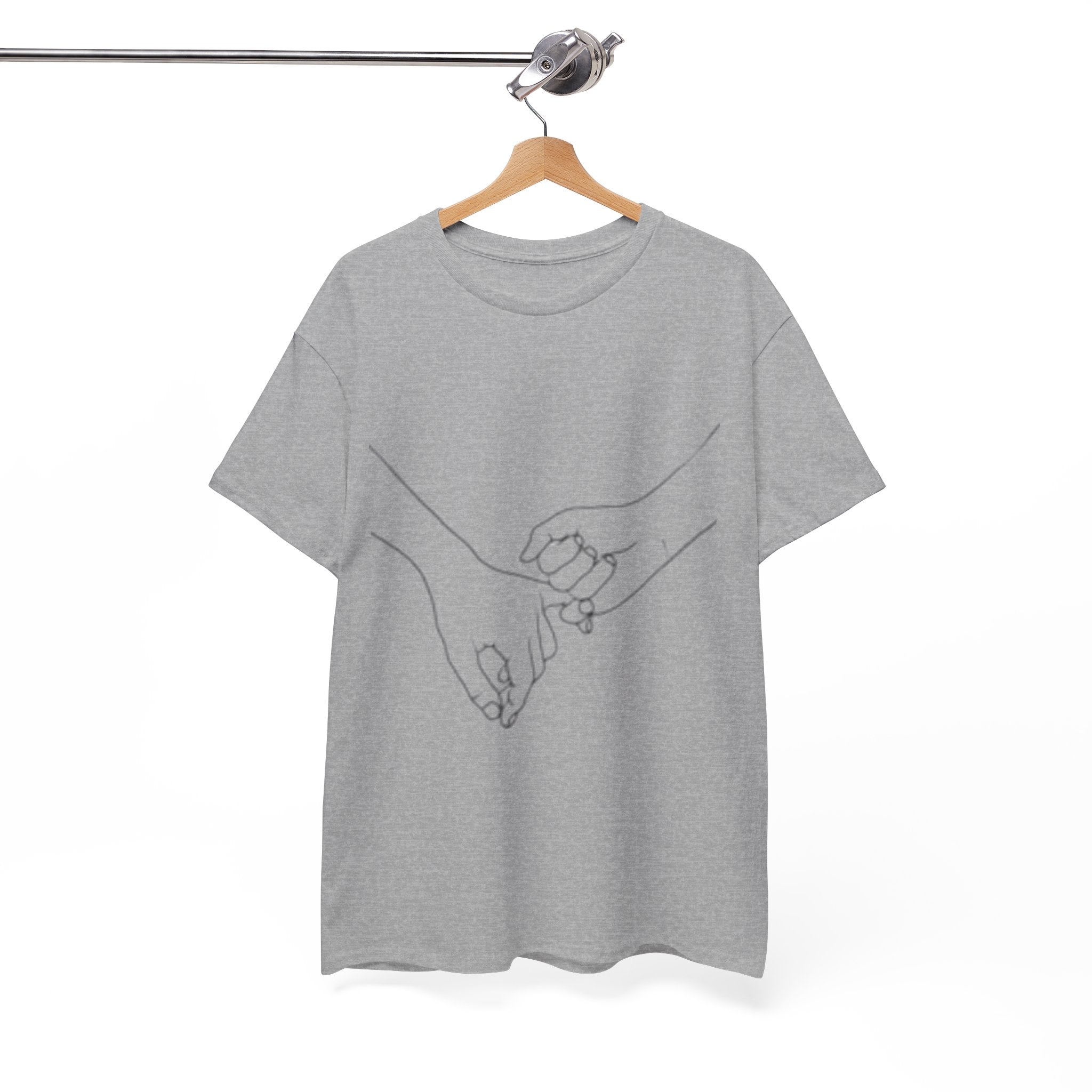 Abstract One-Line Couple Hand-Holding Tee – Modern Minimalist Valentine’s Gift-Design 2