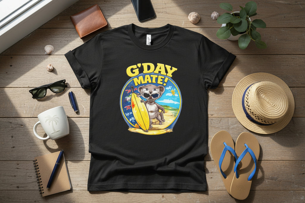G'Day Mate! Quokka Surf Tee - Australian Beach Vacation T-Shirt