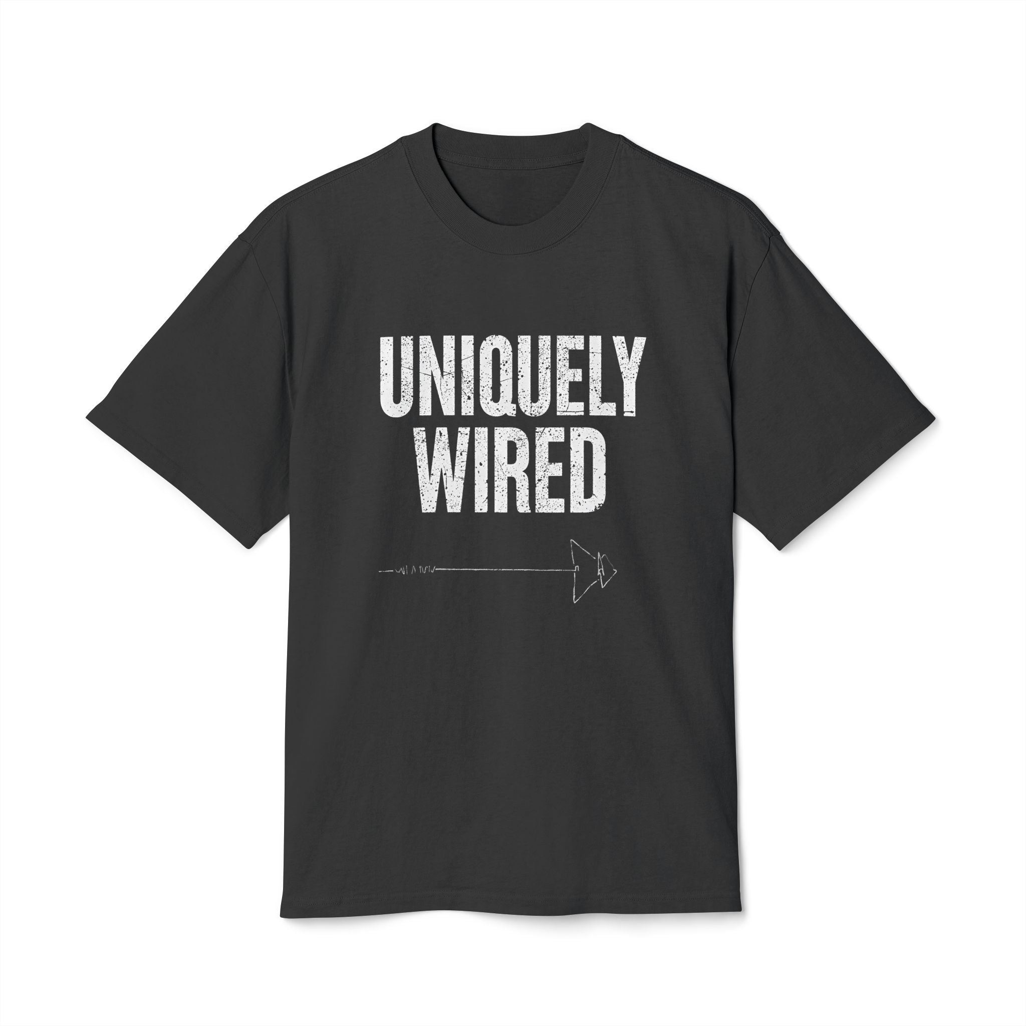 Vintage Uniquely Wired T-Shirt | Distressed Arrow Graphic Tee | Oversized Streetwear Shirt