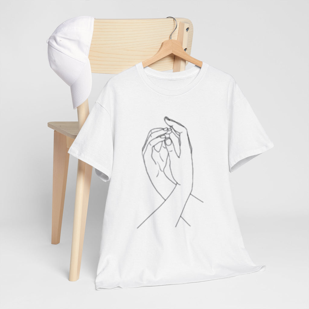 Abstract One-Line Couple Hand-Holding Tee – Modern Minimalist Valentine’s Gift