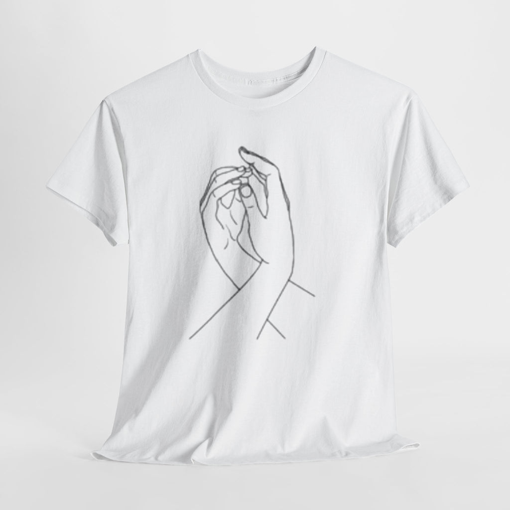 Abstract One-Line Couple Hand-Holding Tee – Modern Minimalist Valentine’s Gift