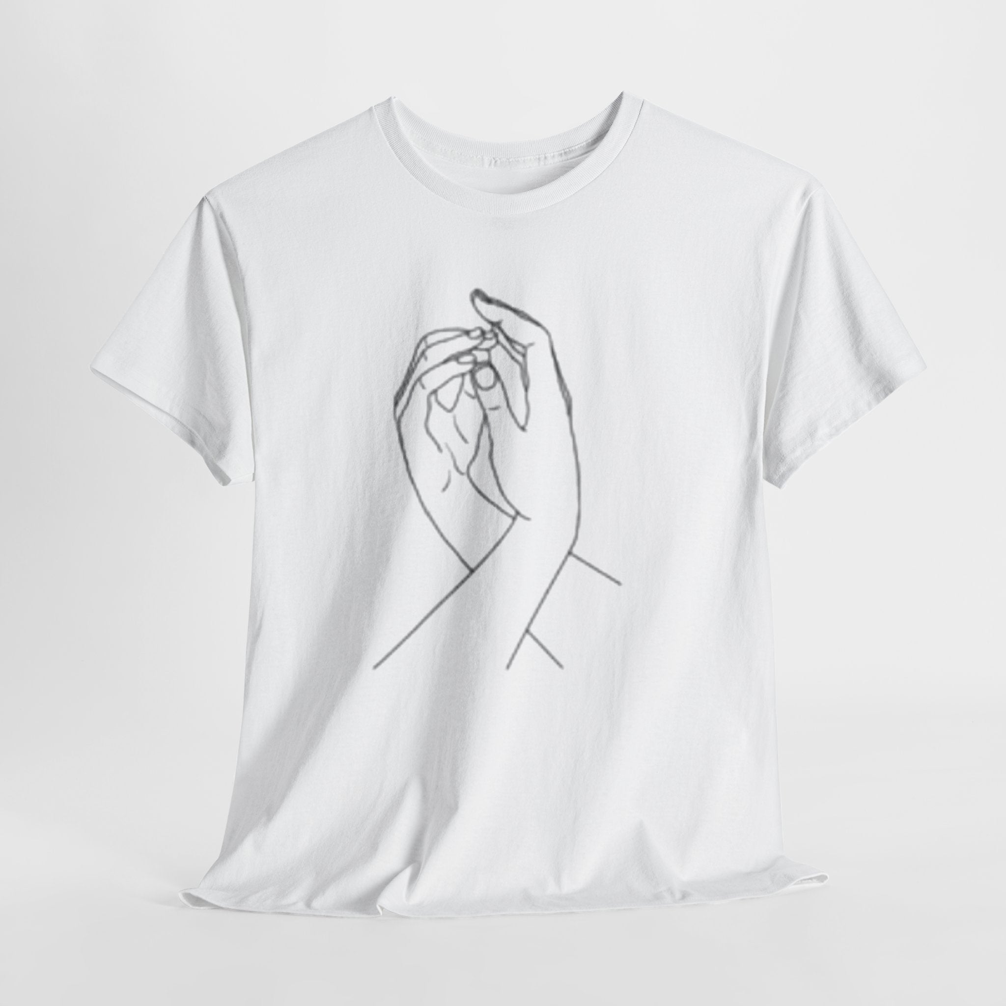 Abstract One-Line Couple Hand-Holding Tee – Modern Minimalist Valentine’s Gift