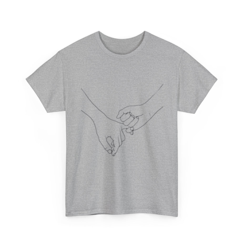 Abstract One-Line Couple Hand-Holding Tee – Modern Minimalist Valentine’s Gift-Design 2