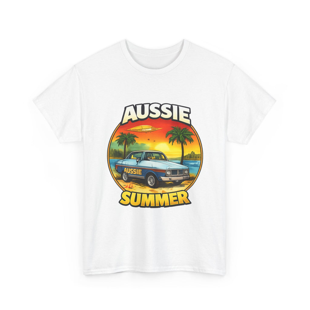 Aussie Summer Car T-Shirt | Retro Coastal Ute Graphic Tee | Vintage Road Trip Shirt | Australian Beach Style Tee