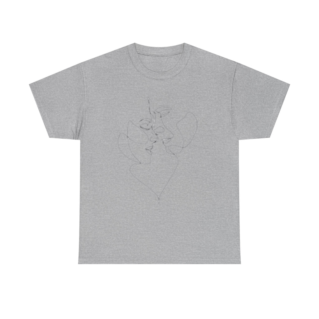 Abstract One-Line Couple Kiss Tee Design2 – Modern Minimalist Valentine’s Gift