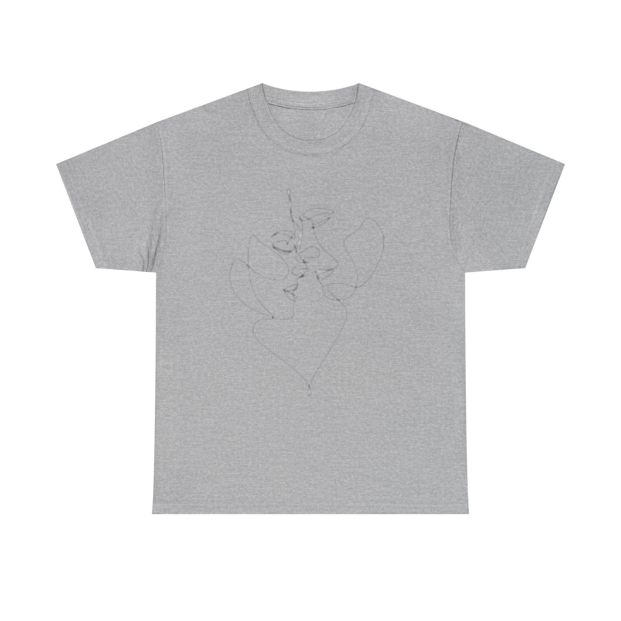 Abstract One-Line Couple Kiss Tee Design2 – Modern Minimalist Valentine’s Gift