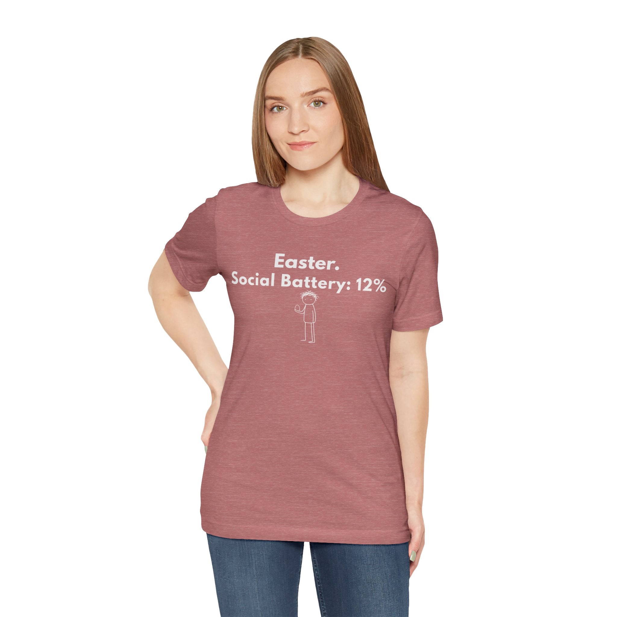 Easter Social Battery 12% T-Shirt – Deadpan Bunny Graphic Tee for Introverts, ADHD & Neurodiverse Humor