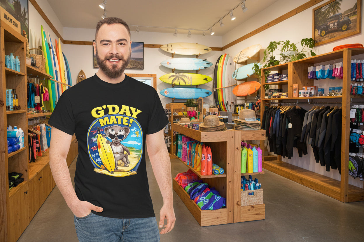 G'Day Mate! Quokka Surf Tee - Australian Beach Vacation T-Shirt