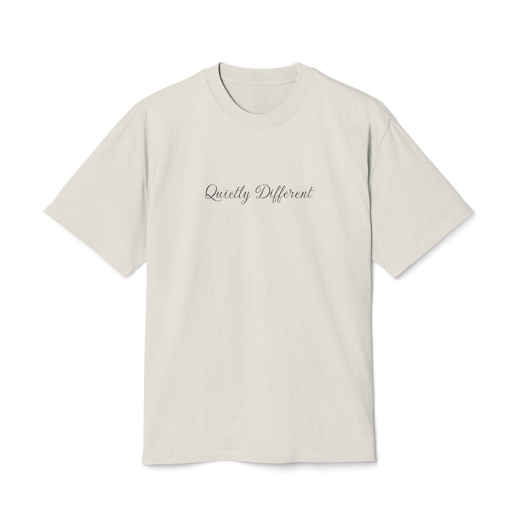 Quietly Different Faded Oversized T-Shirt | Vintage Washed Graphic Tee | Minimalist Embroidered Streetwear | Heavyweight Unisex Shirt