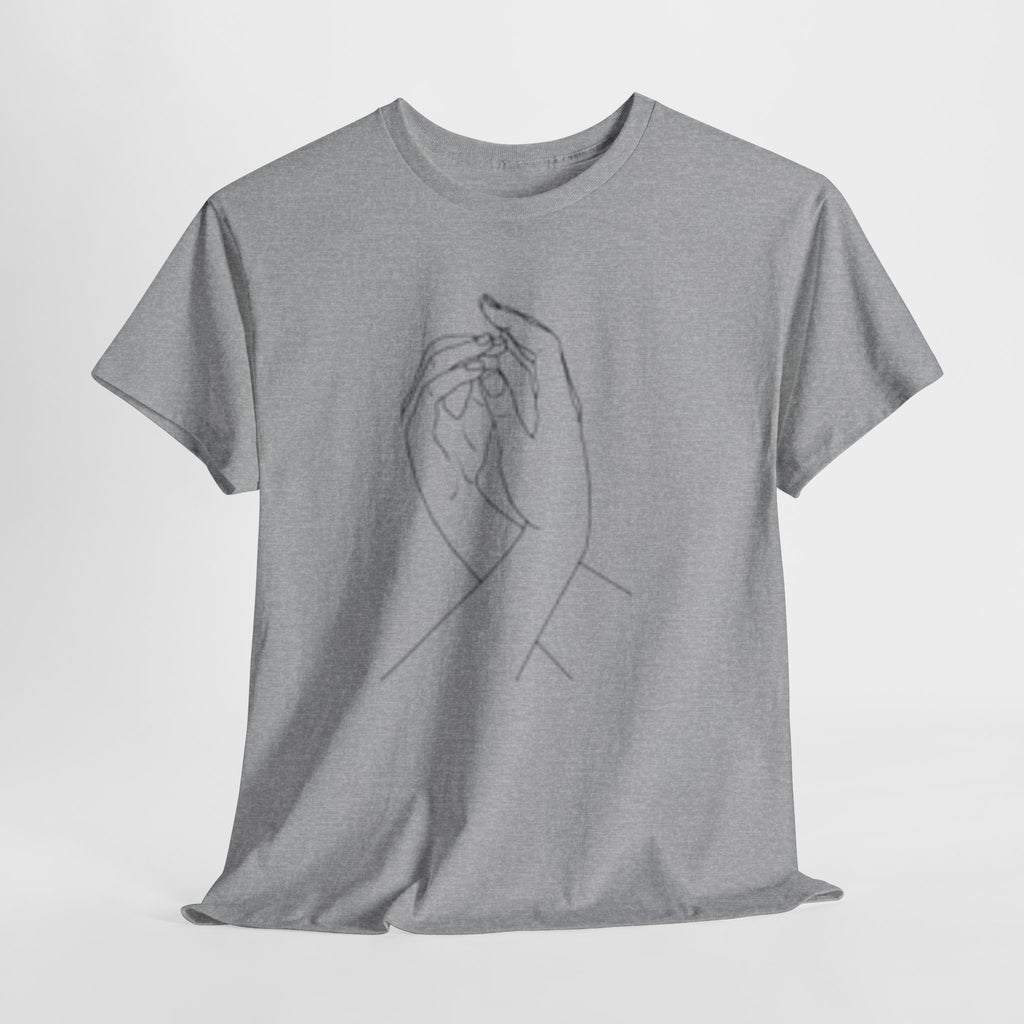 Abstract One-Line Couple Hand-Holding Tee – Modern Minimalist Valentine’s Gift