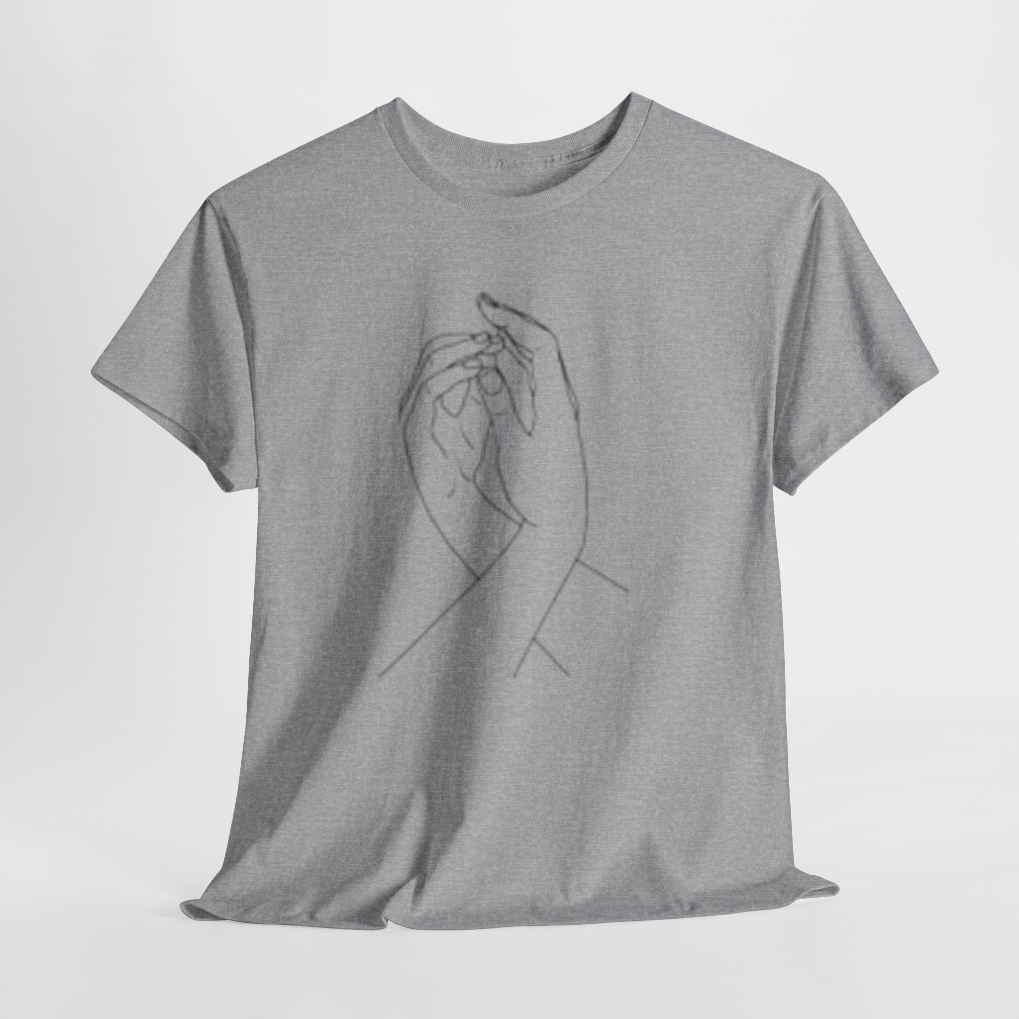 Abstract One-Line Couple Hand-Holding Tee – Modern Minimalist Valentine’s Gift