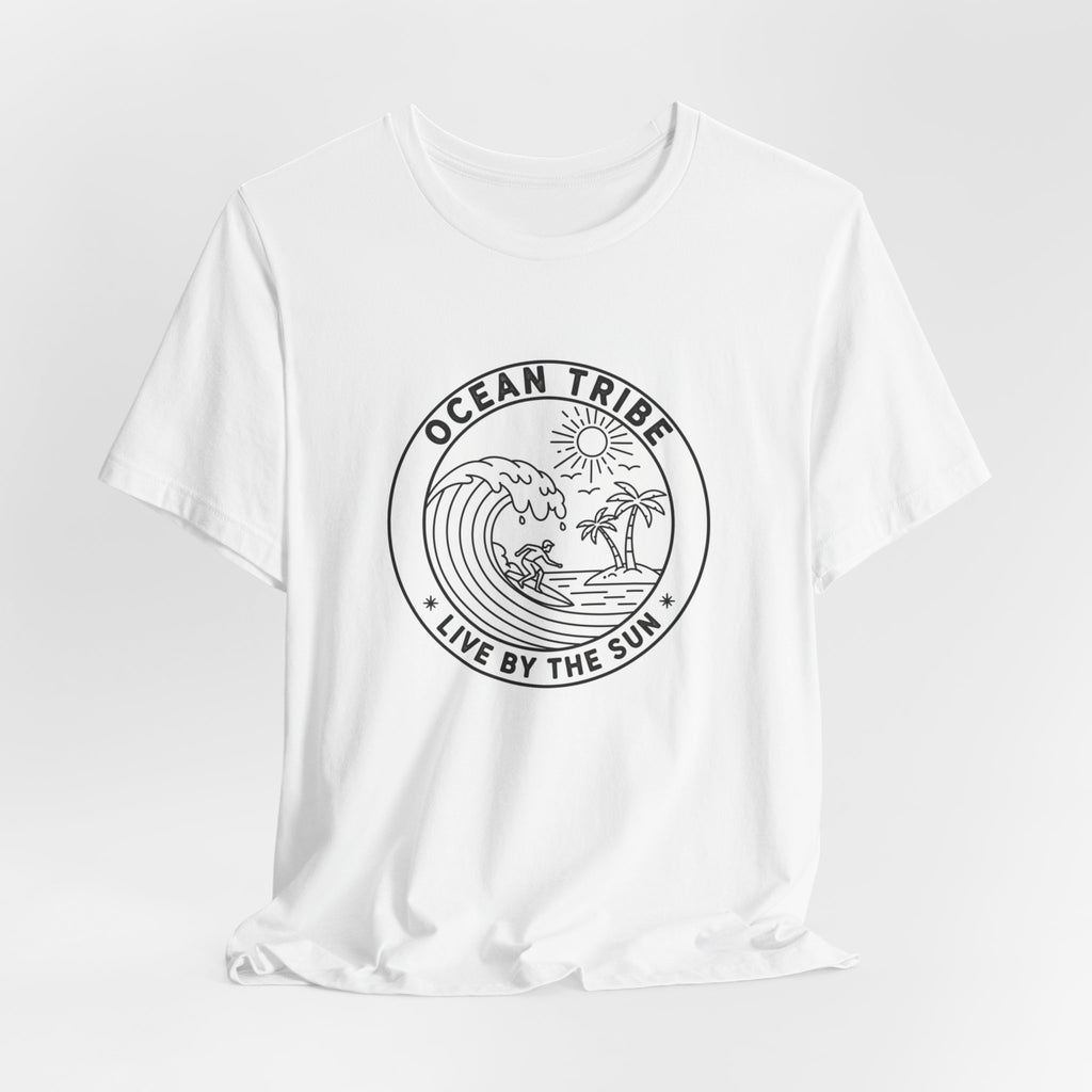 Ocean Tribe Surf T-Shirt, Live by the Sun Coastal Tee, Minimal Beach Graphic Shirt, Unisex Summer Surfwear