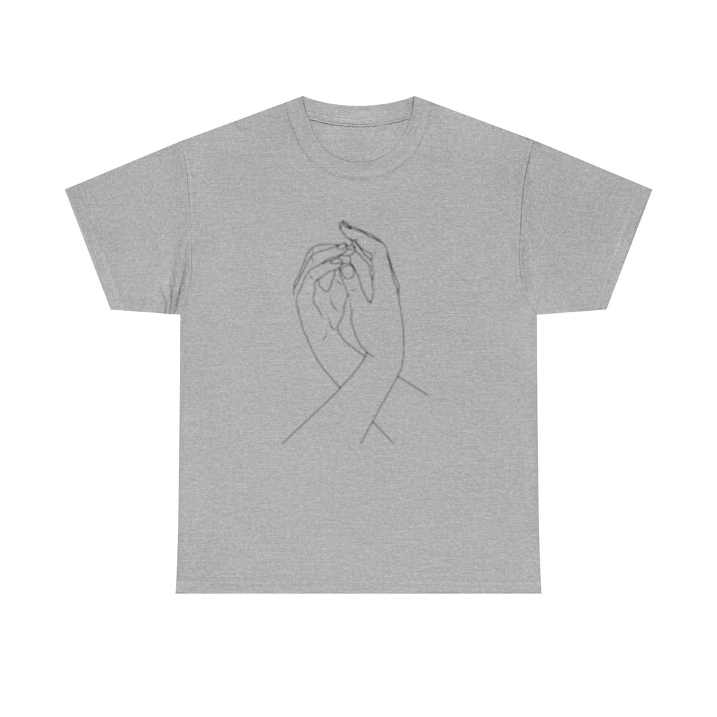 Abstract One-Line Couple Hand-Holding Tee – Modern Minimalist Valentine’s Gift