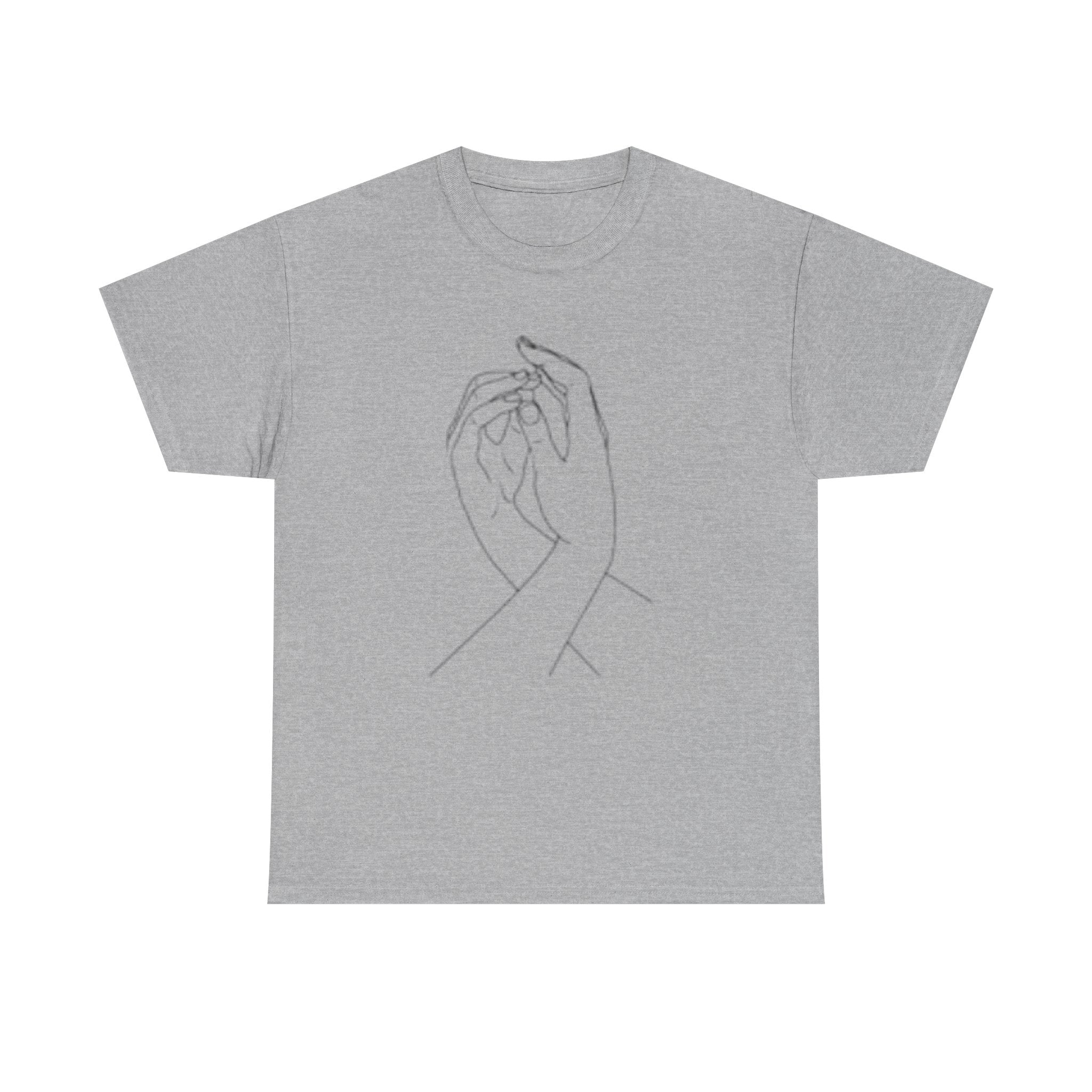 Abstract One-Line Couple Hand-Holding Tee – Modern Minimalist Valentine’s Gift