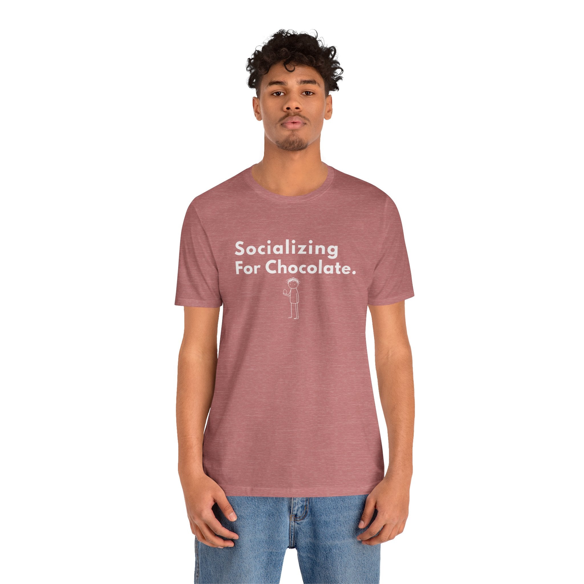 Socializing For Chocolate T-Shirt | Funny Easter Shirt | Chocolate Lover Gift Tee | Introvert Humor Graphic Shirt | Minimal Statement Tee