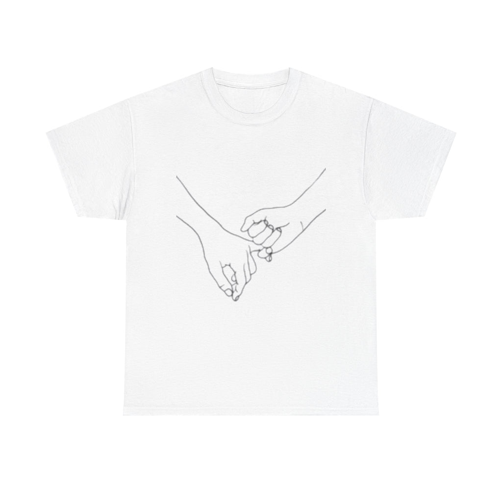 Abstract One-Line Couple Hand-Holding Tee – Modern Minimalist Valentine’s Gift-Design 2