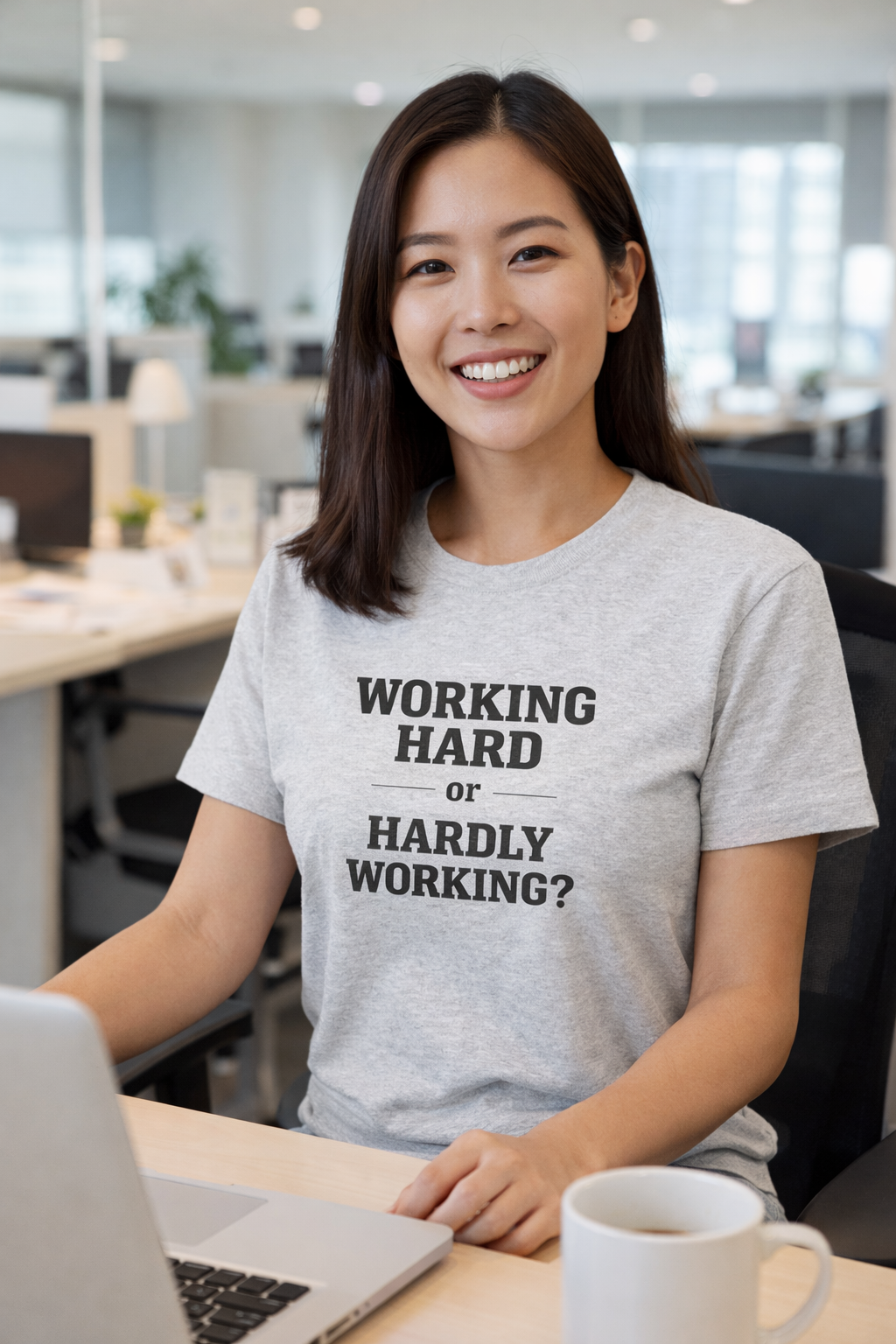 Working Hard, Hardly Working? T-Shirt – Funny Work Humour Tee