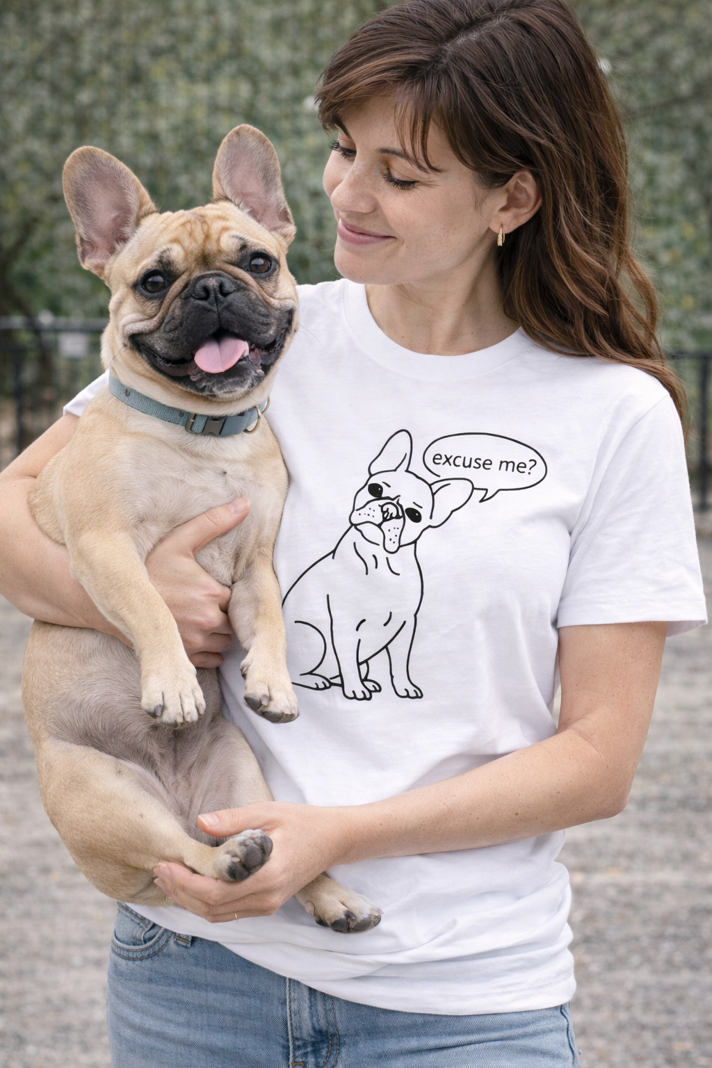 French Bulldog "Excuse Me?" T‑Shirt — Cute Dog Graphic Tee
