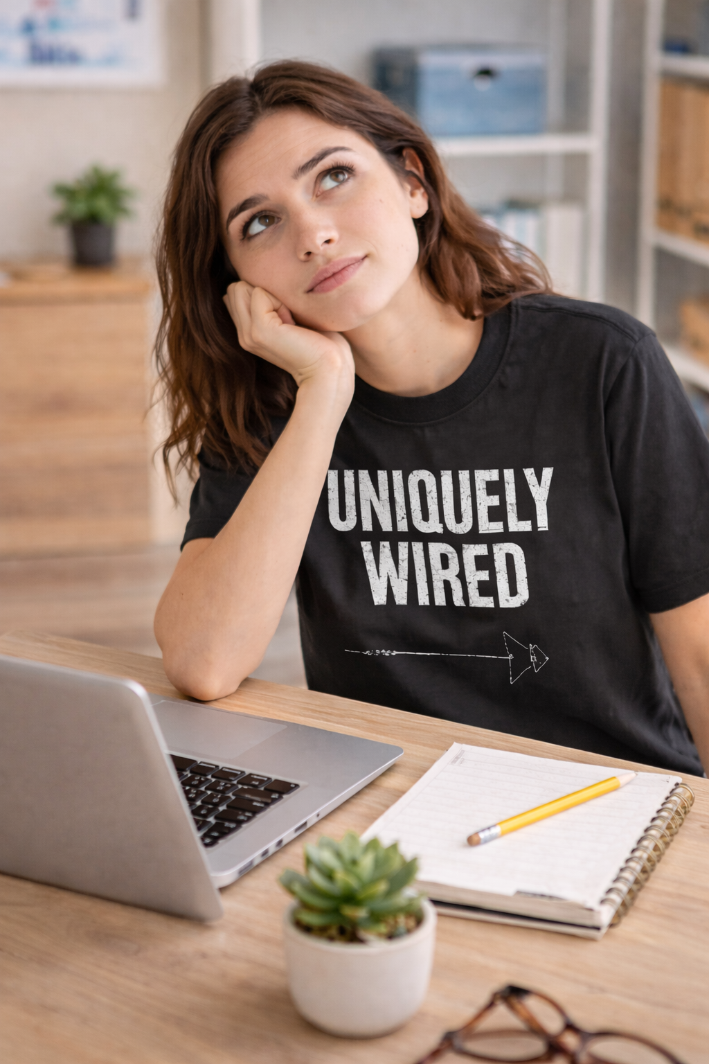 Vintage Uniquely Wired T-Shirt | Distressed Arrow Graphic Tee | Oversized Streetwear Shirt